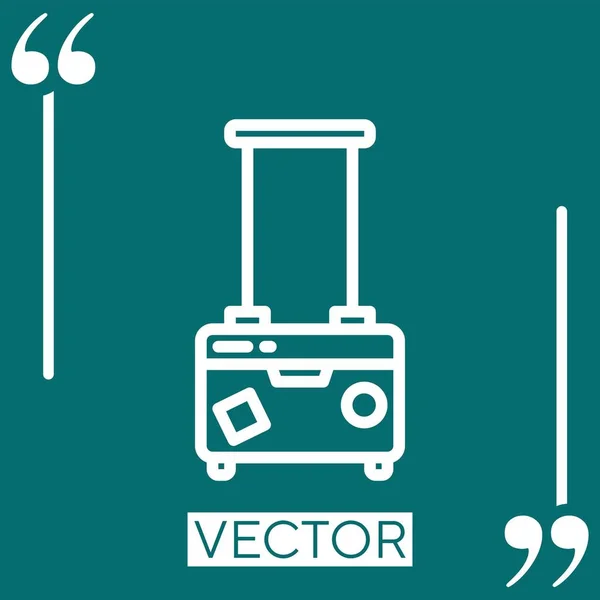 Ícone Vetor Bagagem Ícone Linear Linha Curso Editável — Vetor de Stock