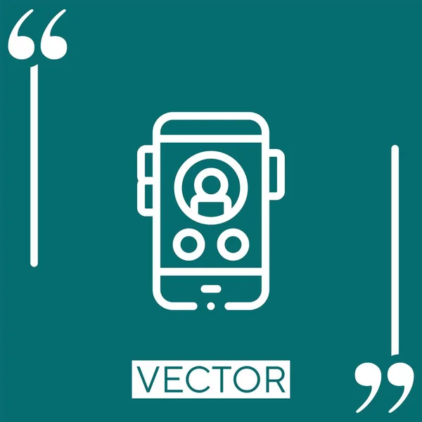Иконка Вектора Телефона Линейная Редактируемая Линия Хода — стоковый вектор