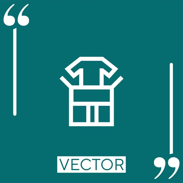 Unboxing Vektor Symbol Lineares Symbol Editierbare Strichlinie — Stockvektor