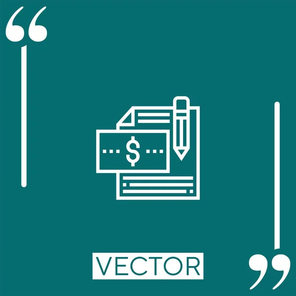 Icono Vector Salarial Icono Lineal Línea Carrera Editable — Vector de stock