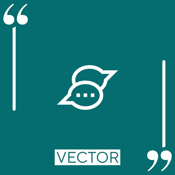 Icono Del Vector Chat Icono Lineal Línea Carrera Editable — Vector de stock