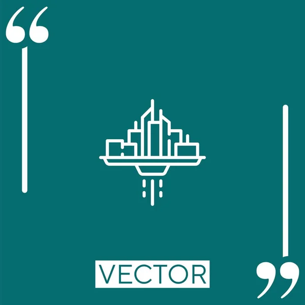 Icône Vectorielle Ville Icône Linéaire Ligne Course Modifiable — Image vectorielle