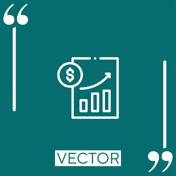 Ícone Vetor Taxa Juros Ícone Linear Linha Curso Editável — Vetor de Stock