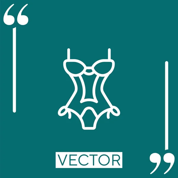 Dessous Vektor Symbol Lineares Symbol Editierbare Strichlinie — Stockvektor