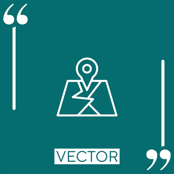 Karte Vektorsymbol Lineares Symbol Editierbare Strichlinie — Stockvektor