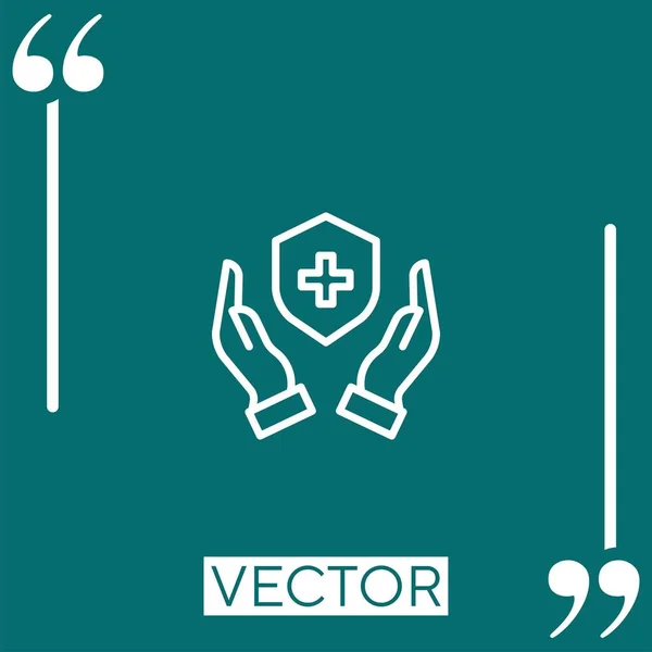 Ícone Vetor Seguro Médico Ícone Linear Linha Curso Editável —  Vetores de Stock