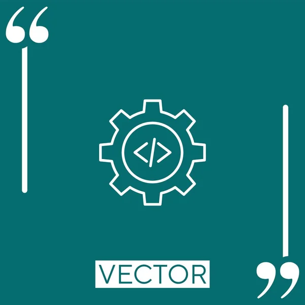 Ícone Vetor Configurações Ícone Linear Linha Curso Editável — Vetor de Stock