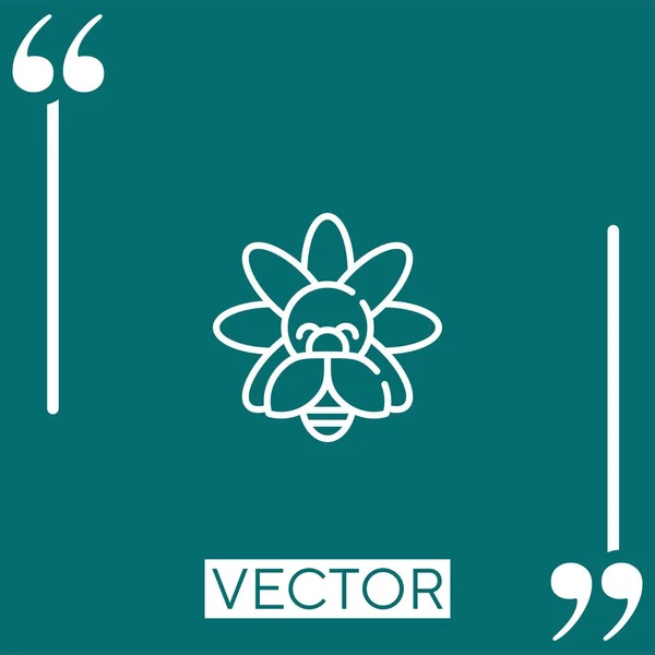 Icono Vector Abeja Icono Lineal Línea Carrera Editable — Vector de stock