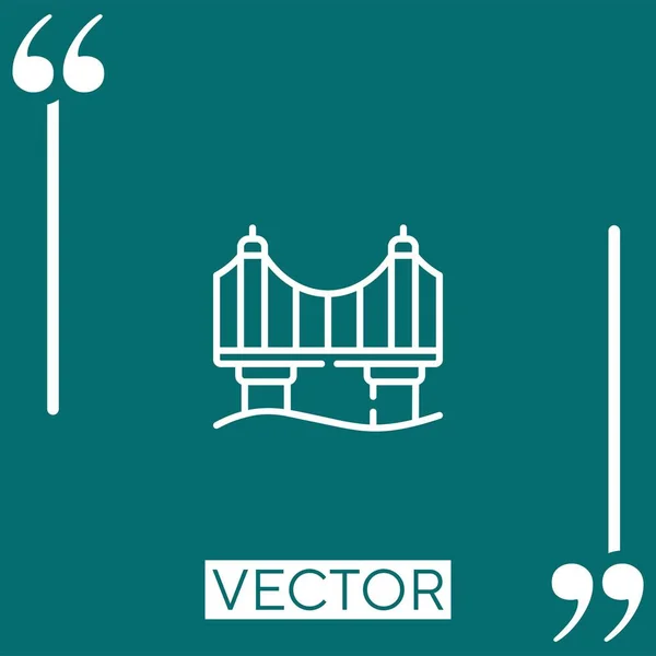 Ícone Vetorial Ponte Ícone Linear Linha Curso Editável — Vetor de Stock