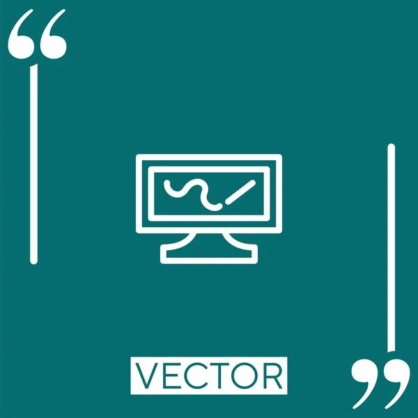 Ícone Vetor Computador Ícone Linear Linha Curso Editável —  Vetores de Stock