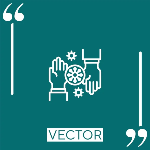 Manos Vector Icono Icono Lineal Línea Carrera Editable — Vector de stock