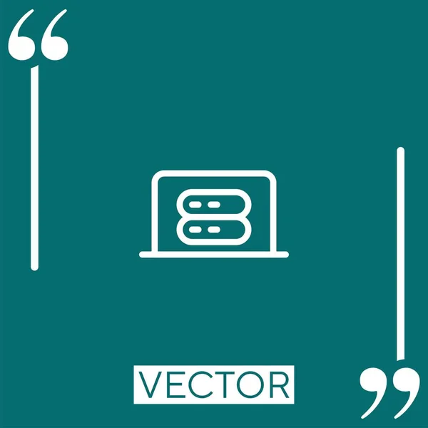Icône Vectorielle Serveur Icône Linéaire Ligne Course Modifiable — Image vectorielle