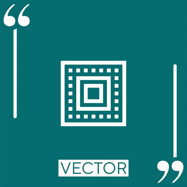 Icono Vector Cpu Icono Lineal Línea Carrera Editable — Archivo Imágenes Vectoriales