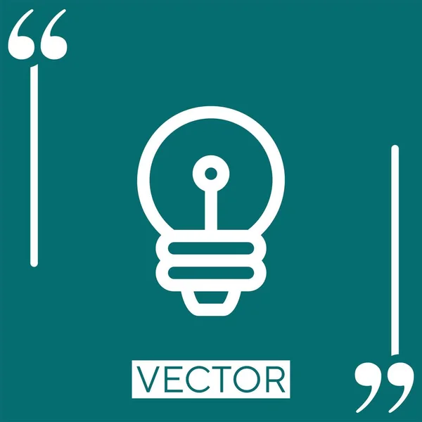 Ícone Vetor Lâmpada Ícone Linear Linha Curso Editável — Vetor de Stock