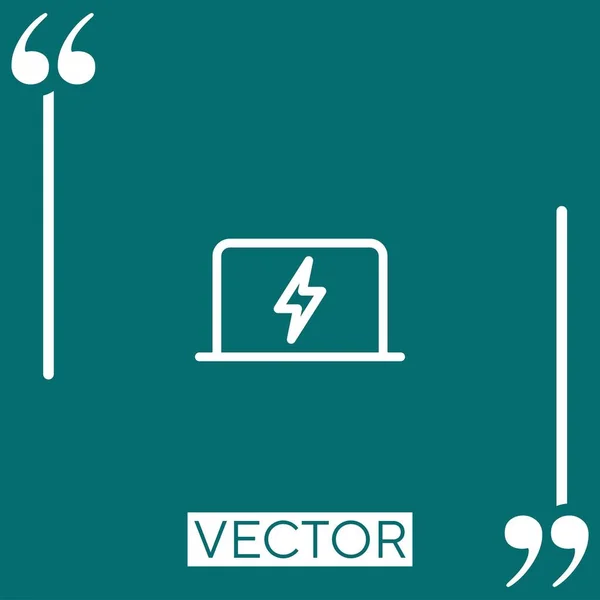 Netzschalter Vektorsymbol Lineares Symbol Editierbare Strichlinie — Stockvektor