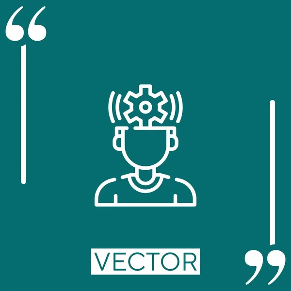 Psicología Vector Icono Icono Lineal Línea Carrera Editable — Vector de stock
