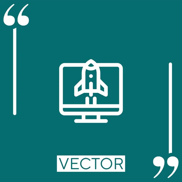 Ícone Vetor Inicialização Ícone Linear Linha Curso Editável — Vetor de Stock