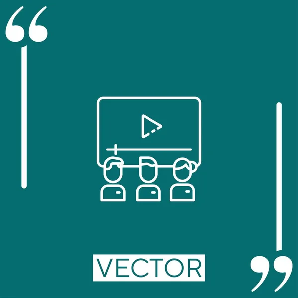Webinar Vektorsymbol Lineares Symbol Editierbare Strichlinie — Stockvektor