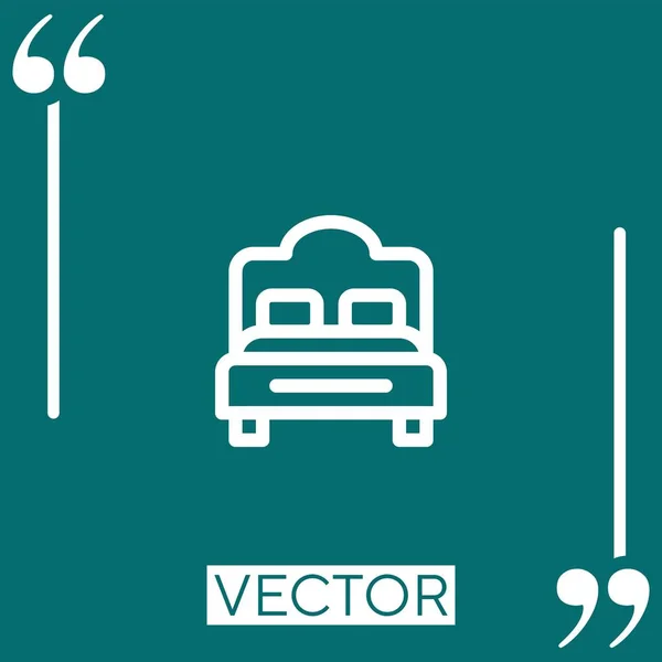 Ícone Vetor Quarto Ícone Linear Linha Curso Editável — Vetor de Stock