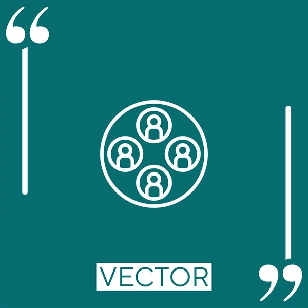 Community Vector Icon Icono Lineal Línea Carrera Editable — Archivo Imágenes Vectoriales