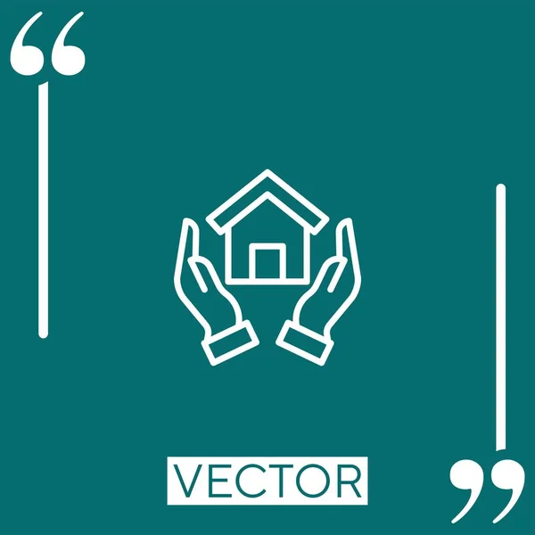 Иконка Вектора Домашнего Страхования Редактируемая Линия Хода — стоковый вектор