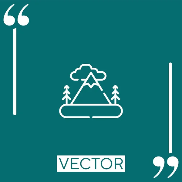 Berg Vektor Symbol Lineares Symbol Editierbare Strichlinie — Stockvektor