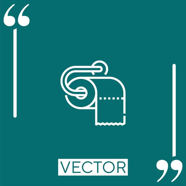 Toilettenpapier Vektor Symbol Lineares Symbol Editierbare Strichlinie — Stockvektor