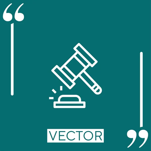 Ícone Vetor Leilão Ícone Linear Linha Curso Editável — Vetor de Stock