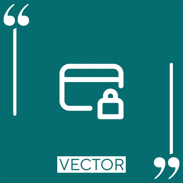 Tarjeta Crédito Icono Vectorial Icono Lineal Línea Carrera Editable — Vector de stock