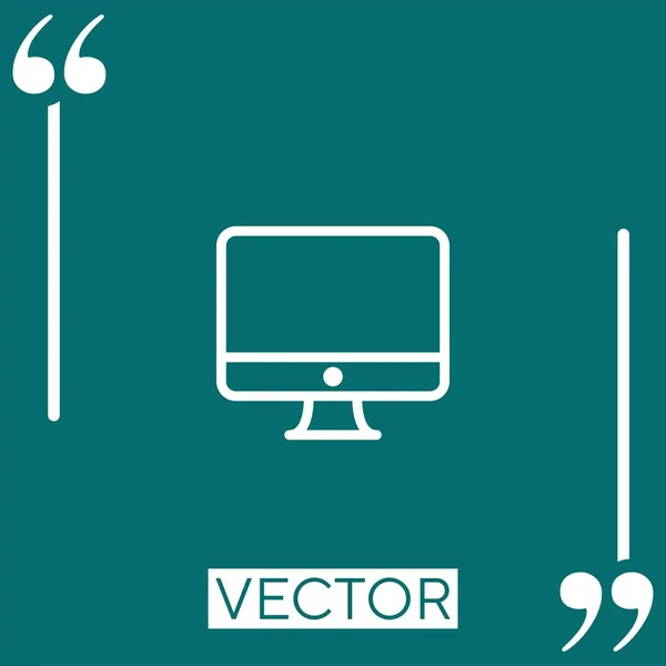 Imac Vector Icon Icono Lineal Línea Carrera Editable — Archivo Imágenes Vectoriales