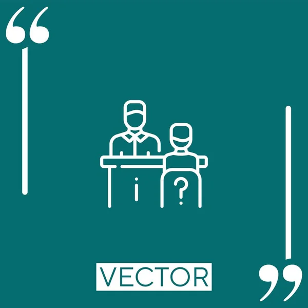 Ícone Vetor Mesa Informações Ícone Linear Linha Curso Editável — Vetor de Stock