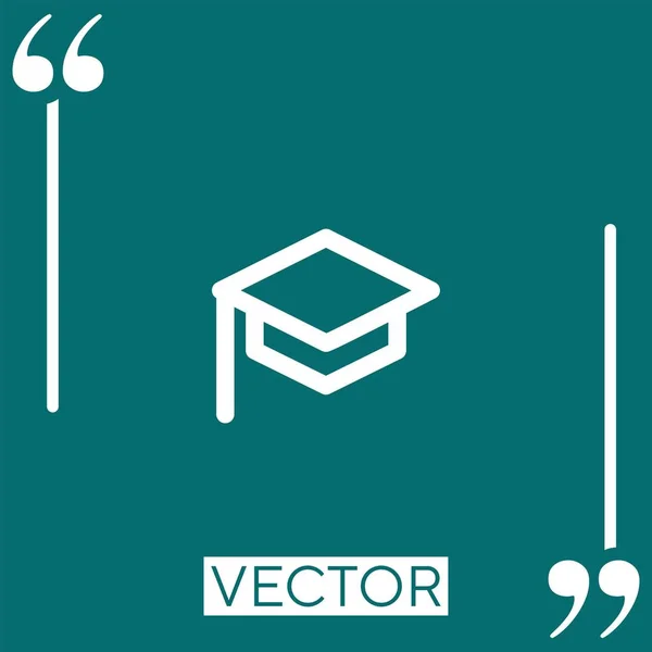 Mortarboard Vektorsymbol Lineares Symbol Editierbare Strichlinie — Stockvektor