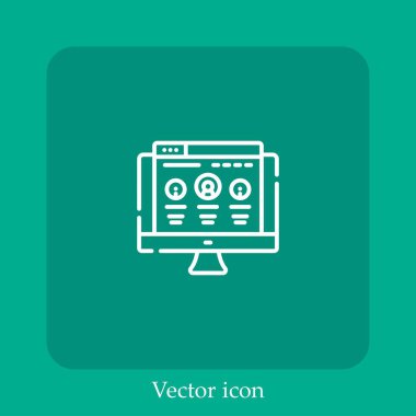profil vektör doğrusal simgesi. Düzenlenebilir vuruş ile satır