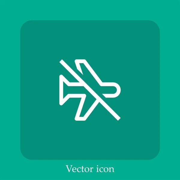 Flugzeug Modus Vektor Symbol Lineare Icon Line Mit Editierbarem Strich — Stockvektor