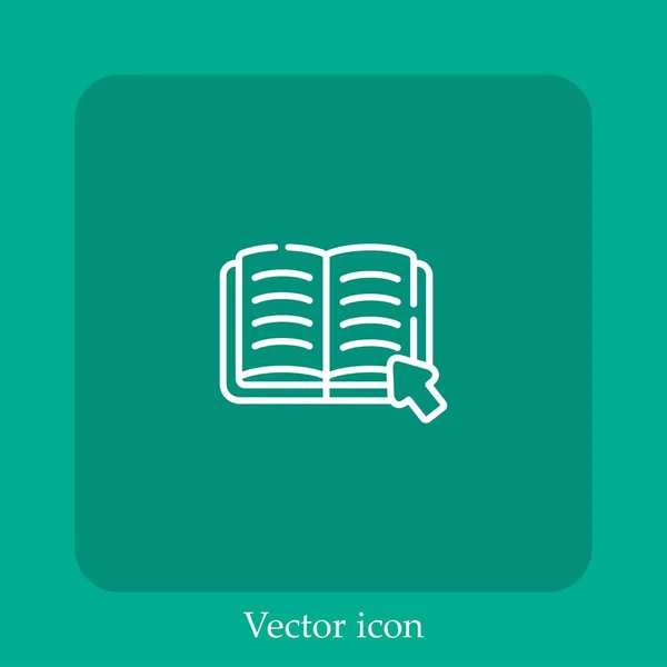 Knižní Vektorová Ikona Lineární Ikonou Čára Upravitelným Tahem — Stockový vektor