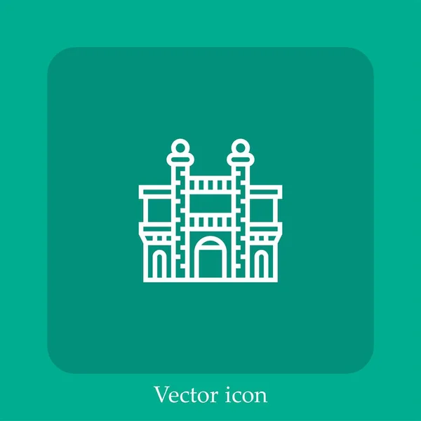 Burg Vektor Symbol Lineare Icon Line Mit Editierbarem Strich — Stockvektor