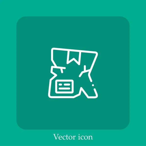 Lieferbox Vektor Symbol Lineare Icon Line Mit Editierbarem Strich — Stockvektor