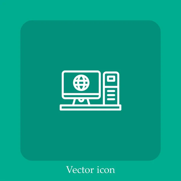 Icône Vectorielle Bureau Icône Linéaire Ligne Avec Trait Modifiable — Image vectorielle
