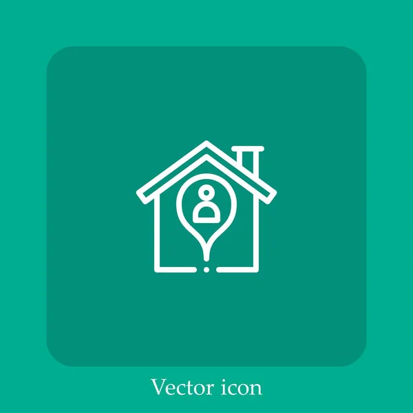 Home Icône Vectorielle Icône Linéaire Ligne Avec Trait Modifiable — Image vectorielle