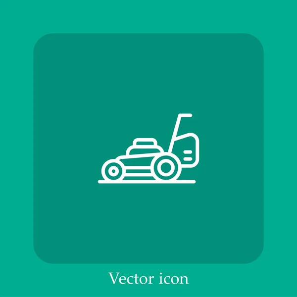 Ícone Vetor Cortador Grama Icon Line Linear Com Curso Editável — Vetor de Stock