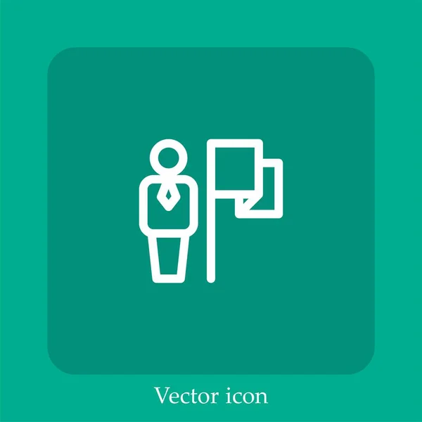 Leader Vector Icon Linear Icon Line Editable Stroke — Stock Vector