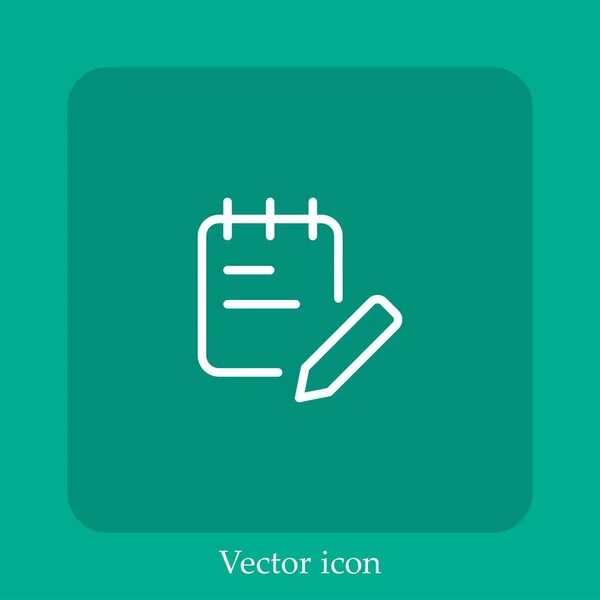 Fournitures Bureau Icône Vectorielle Icône Linéaire Ligne Avec Course Modifiable — Image vectorielle