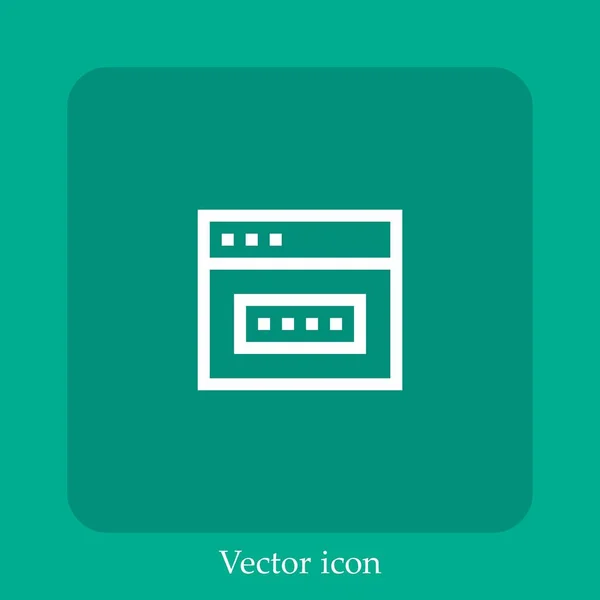 Icône Vectorielle Mot Passe Icône Linéaire Ligne Avec Trait Modifiable — Image vectorielle