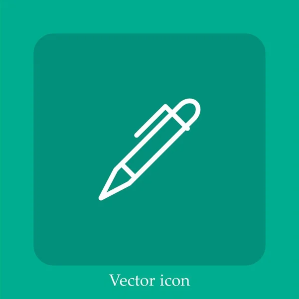 Ícone Vetor Caneta Linear Icon Line Com Curso Editável — Vetor de Stock