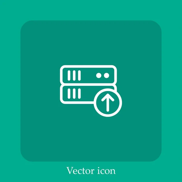 Server Vektor Ikon Linjär Ikon Line Med Redigerbar Stroke — Stock vektor