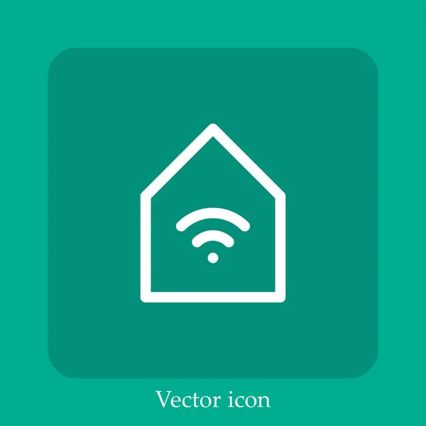 Smart House Vektor Icon Lineare Icon Line Mit Editierbarem Strich — Stockvektor