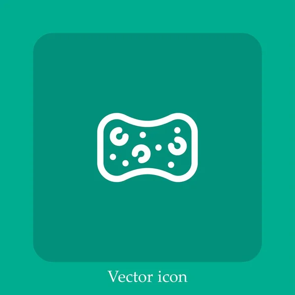 Ícone Vetorial Esponja Linear Icon Line Com Curso Editável — Vetor de Stock