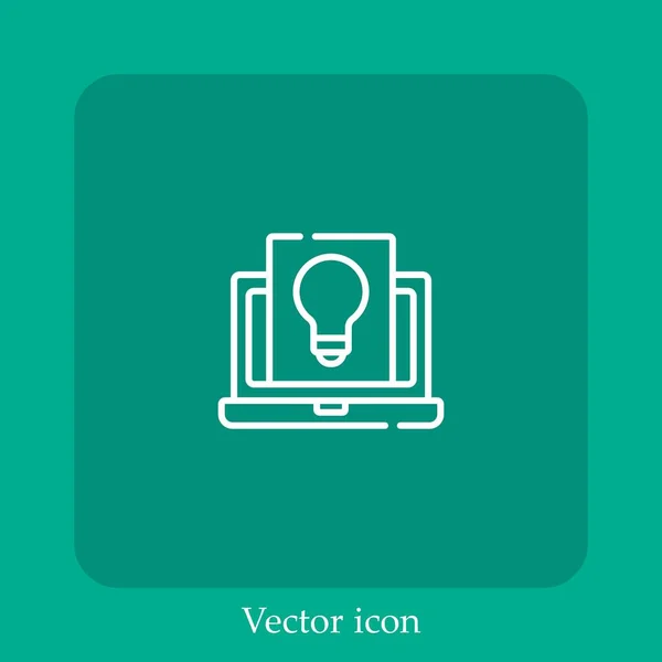 Pensare Icona Vettoriale Icon Line Lineare Con Ictus Modificabile — Vettoriale Stock