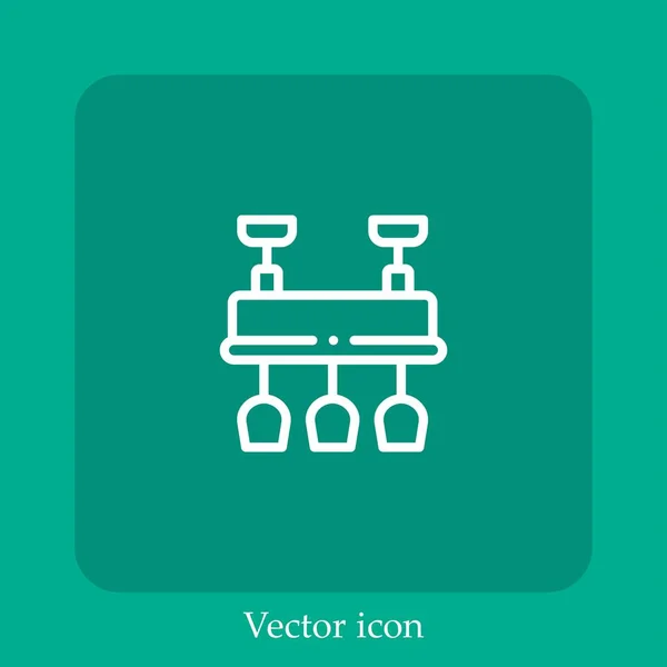 Icono Vector Copa Vino Icon Line Lineal Con Carrera Editable — Vector de stock