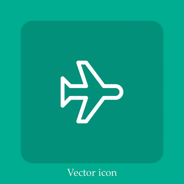 Repülőgép Mód Vektor Ikon Lineáris Ikon Vonal Szerkeszthető Stroke — Stock Vector
